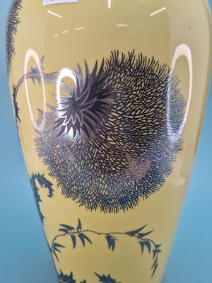 Lot 262 - A Rosenthal silver overlay yellow ground vase...