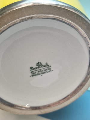Lot 262 - A Rosenthal silver overlay yellow ground vase...