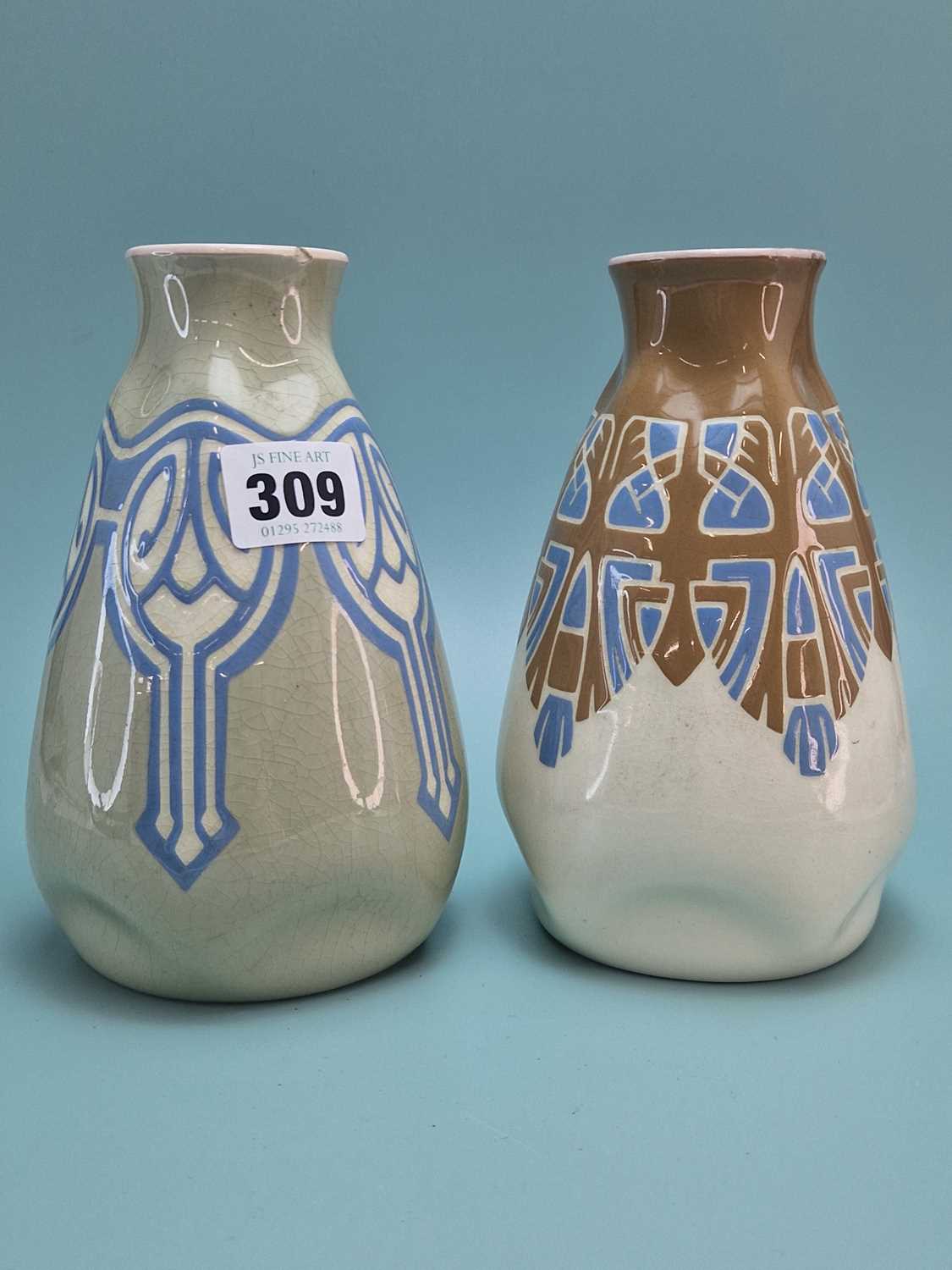 Lot 309 - Two Austrian Secession style similarly shaped...