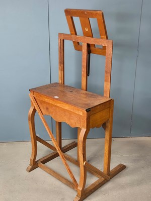 Lot 316 - A Reeves & Sons oak artist's easel and stand,...