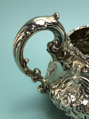 Lot 326 - A Victorian silver three piece tea set by...