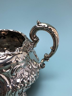 Lot 326 - A Victorian silver three piece tea set by...
