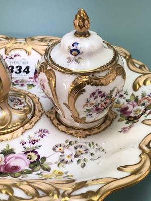 Lot 334 - Attributed to Coalport, a 19th century floral...