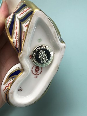 Lot 410 - A Royal Crown Derby paperweight figure of a...