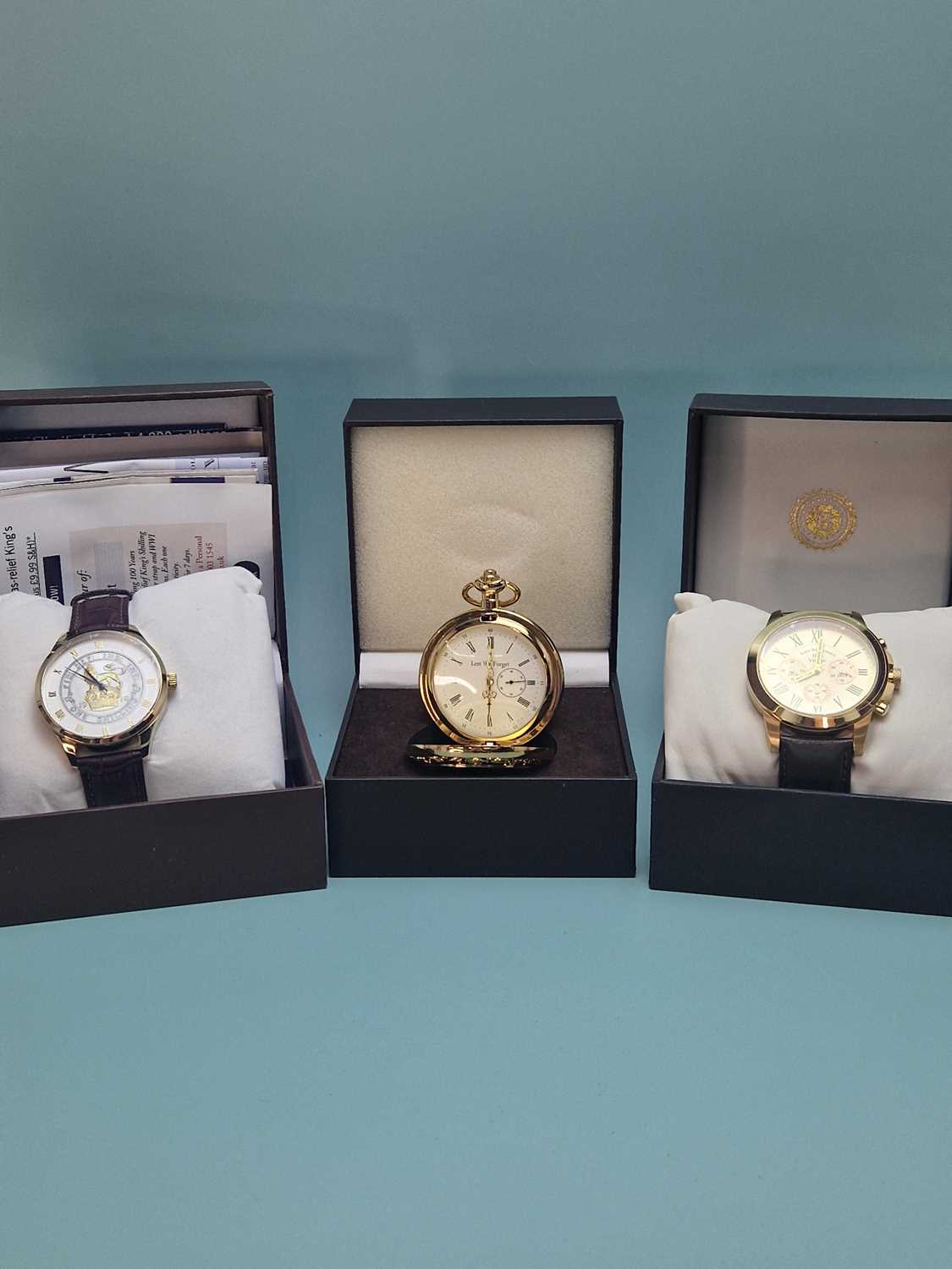 Lot 445 - Three Bradford Exchange cased commemorative...
