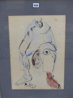 Lot 538 - 20th century school, portrait of a seated man,...