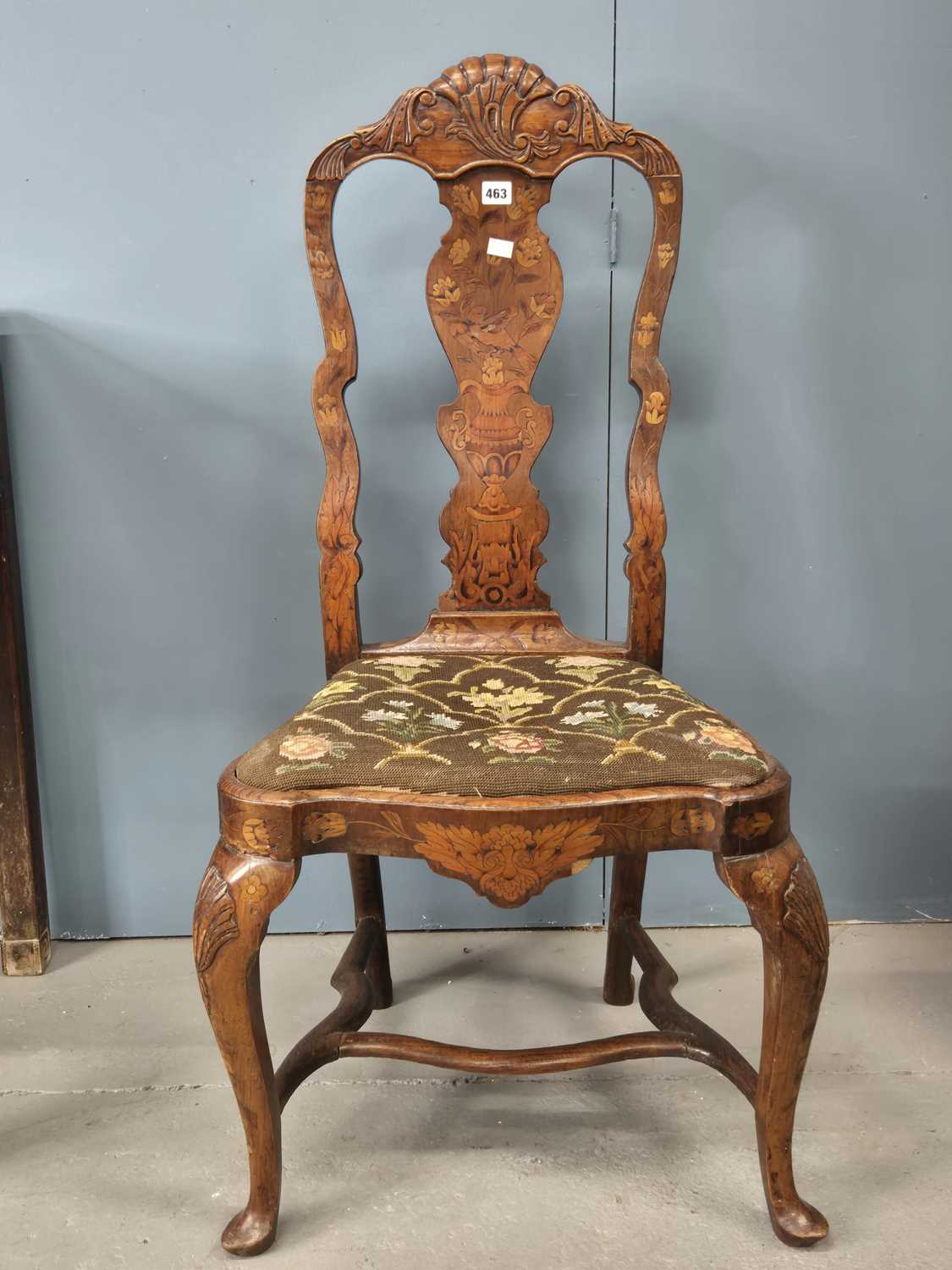 Lot 463 - An early 19th century European oak side chair...