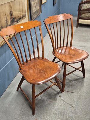 Lot 475 - A set of eight American stick-back chairs,...