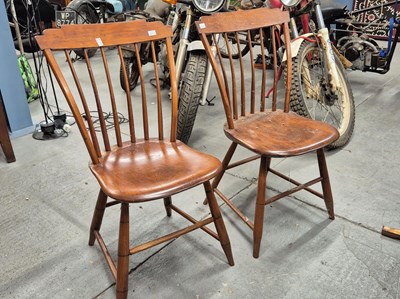 Lot 475 - A set of eight American stick-back chairs,...