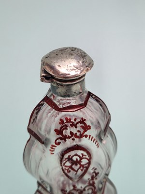 Lot 482 - A ruby overlay clear glass scent bottle...