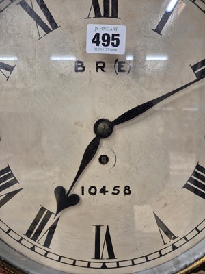 Lot 495 - A British Rail mahogany cased fusee wall clock,...