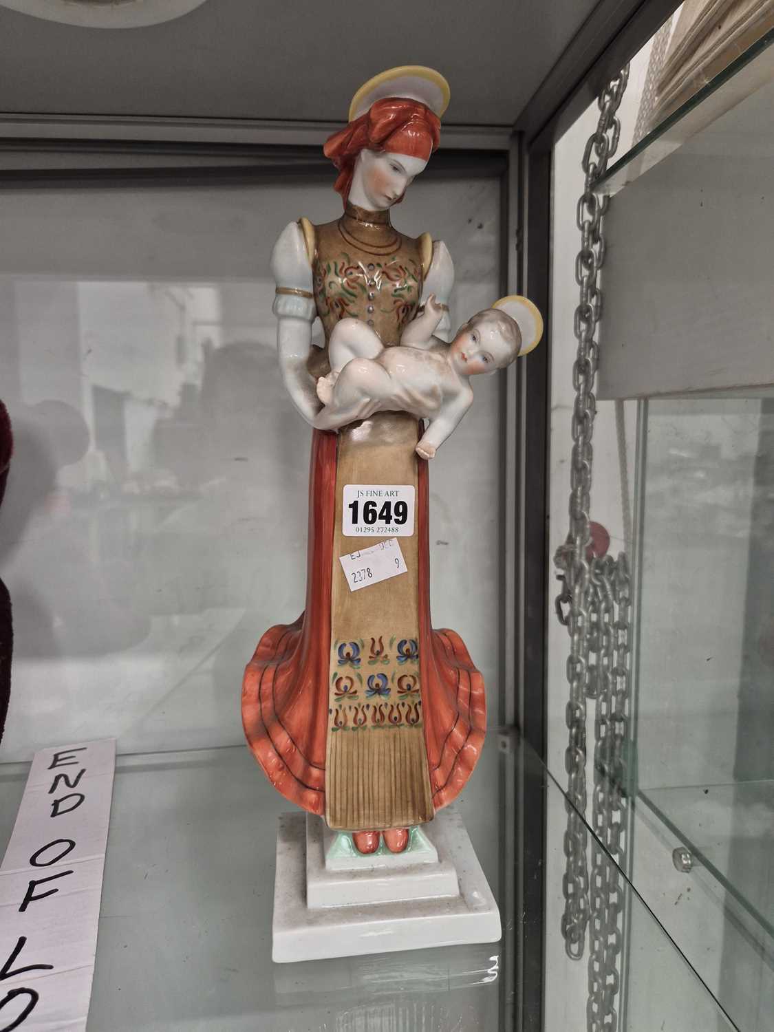 Lot 1649 - A Herend porcelain standing Madonna holding...
