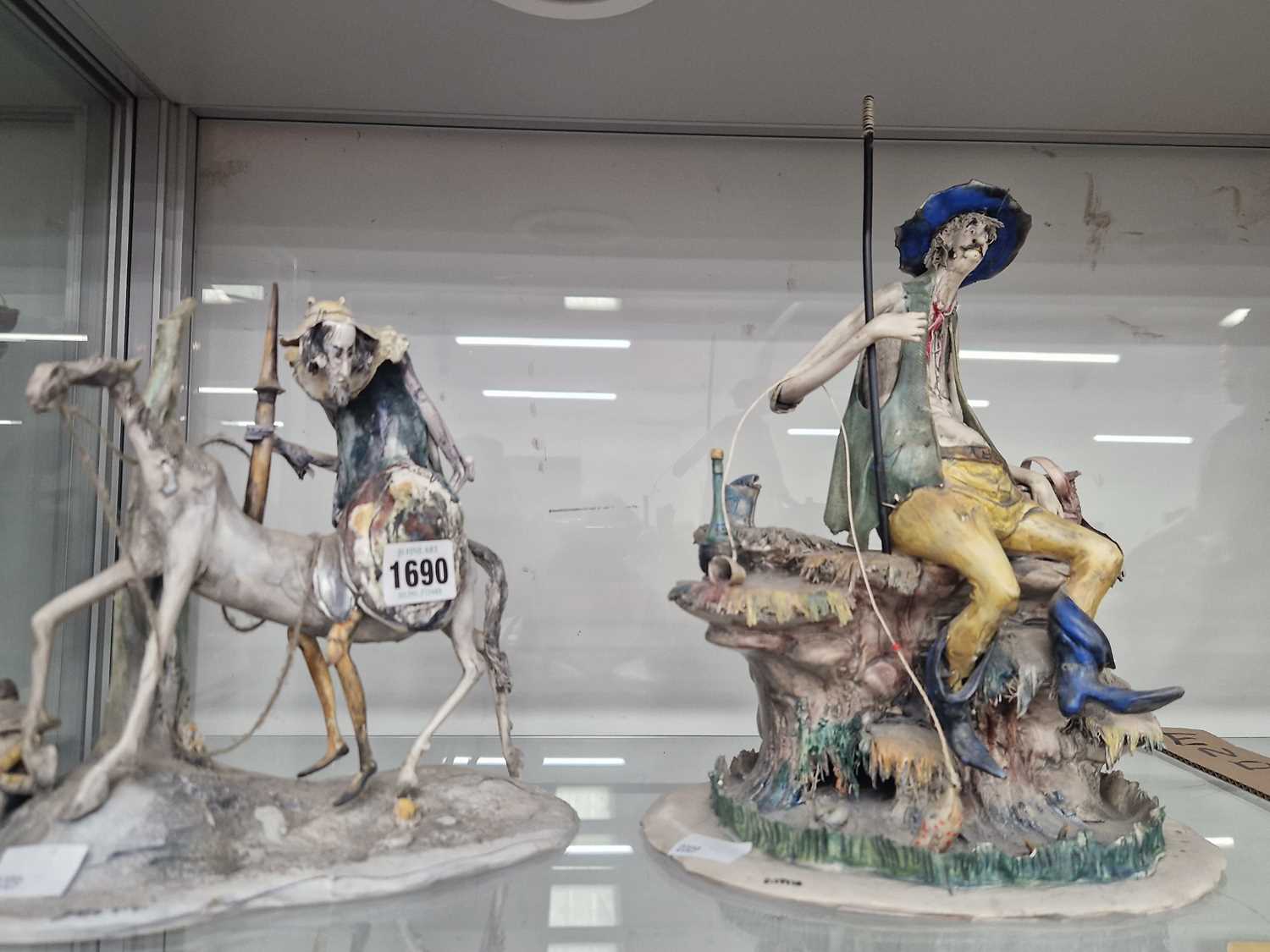 Lot 1690 - A Doso Gigi ceramic figure of Don Quixote on...