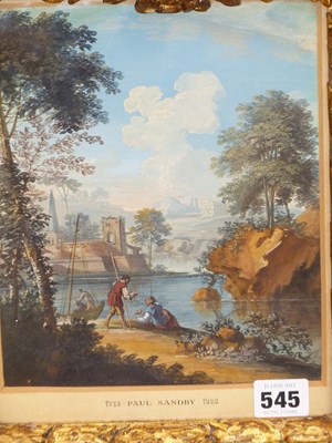 Lot 545 - Paul Sandby ( 1723-1809). Figures on a river...