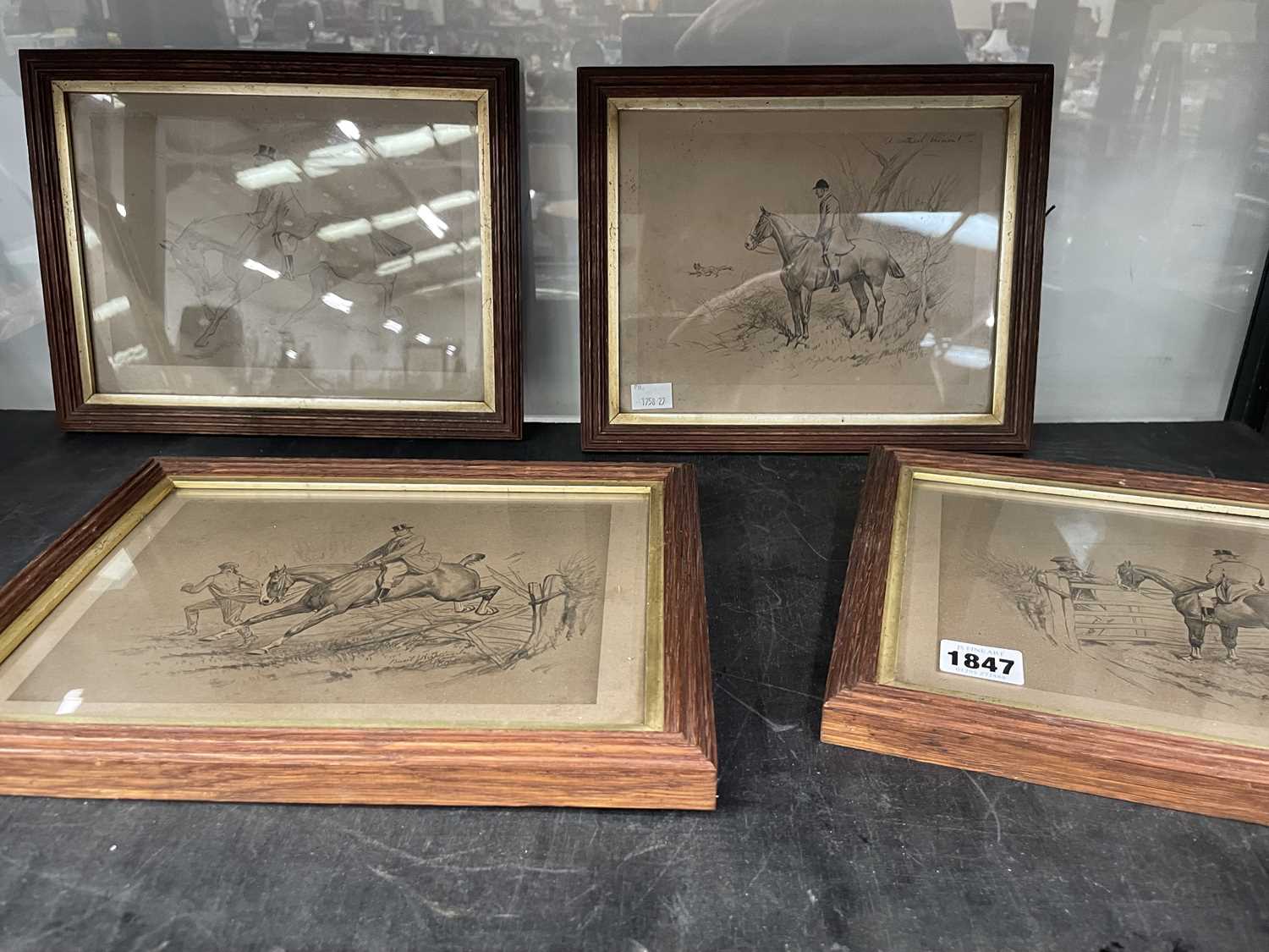 Lot 1847 - Five framed hunting prints