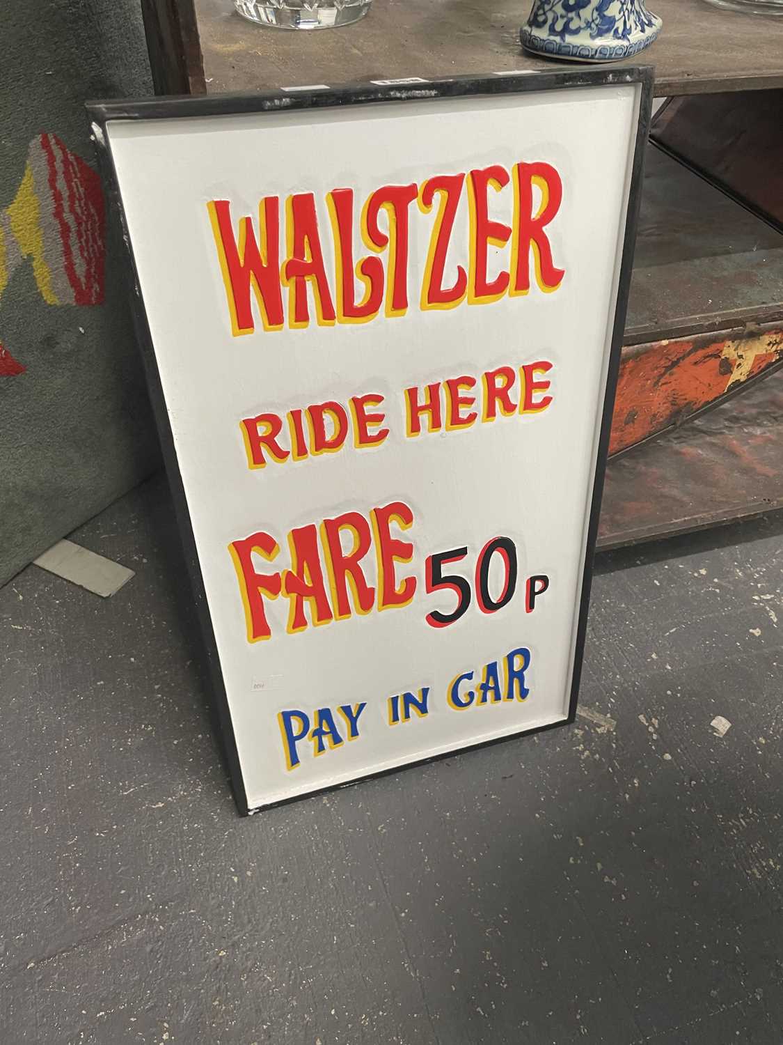 Lot 1858 - A Waltzer Ride sign