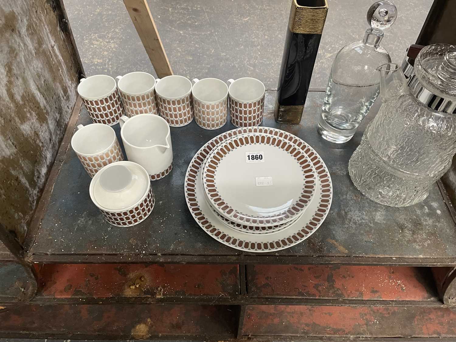 Lot 1860 - A Thomas porcelain coffee set, a glass jug, a...