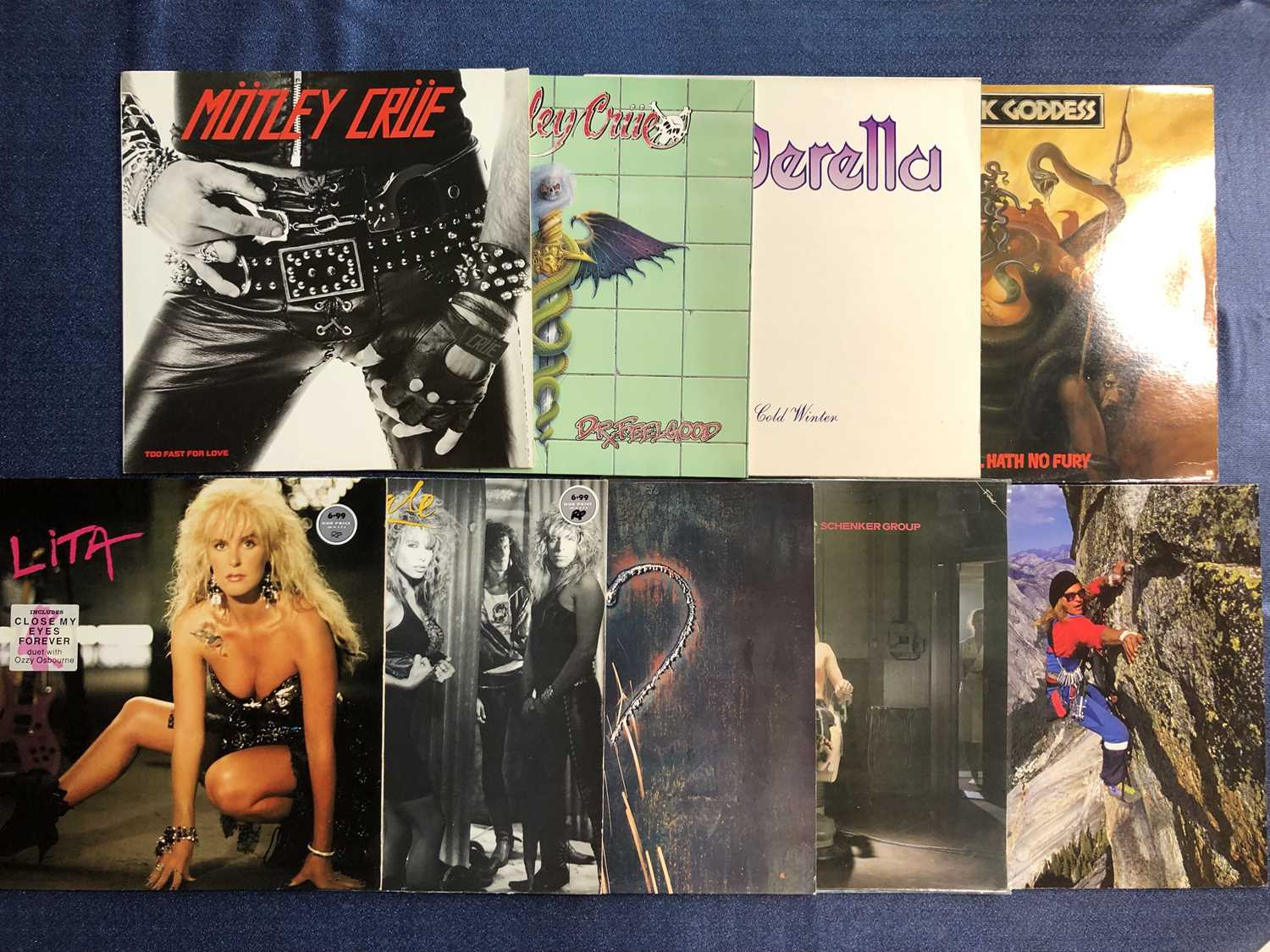 Lot 82 - Hair Metal – 9 LP Records: Motley Crue – Too...