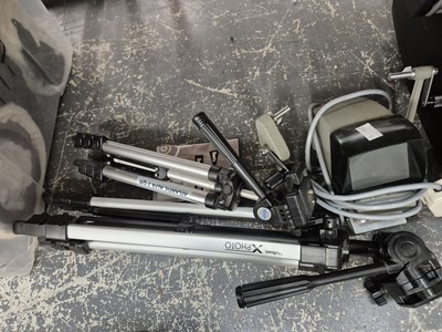 Lot 1960 - A cased Panasonic VHS movie camera, tripods, a...
