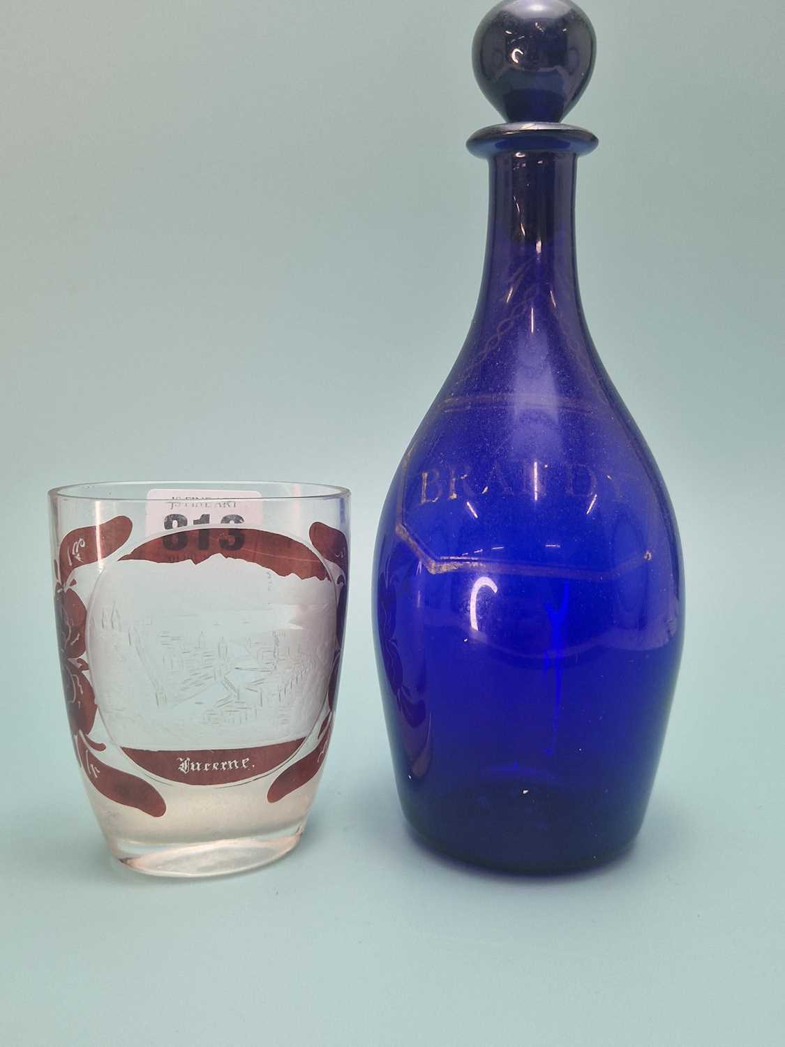 Lot 813 - A late 19th century ruby overlay glass vase...