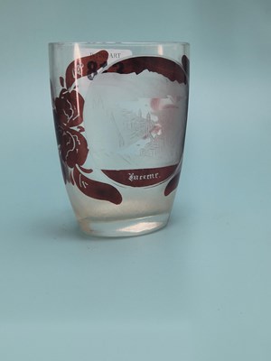 Lot 813 - A late 19th century ruby overlay glass vase...