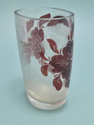 Lot 813 - A late 19th century ruby overlay glass vase...