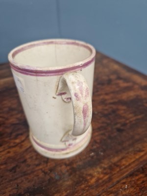 Lot 815 - Sunderland pink lustre: a frog mug printed...