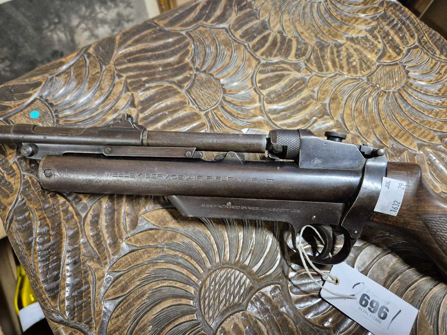 Lot 696 - Air rifle- Webley Service MkII .22 calibre...