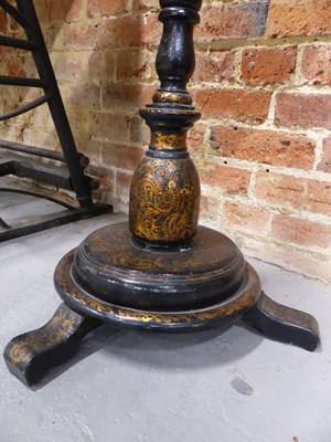 Lot 880 - A Victorian papier mache inlaid with mother of...