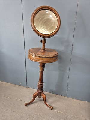 Lot 881 - A Victorian walnut shaving mirror adjustable...