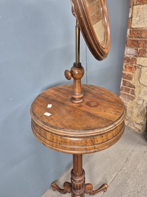Lot 881 - A Victorian walnut shaving mirror adjustable...