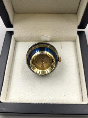 Lot 97 - A Bucherer enamelled ball watch, an insect...