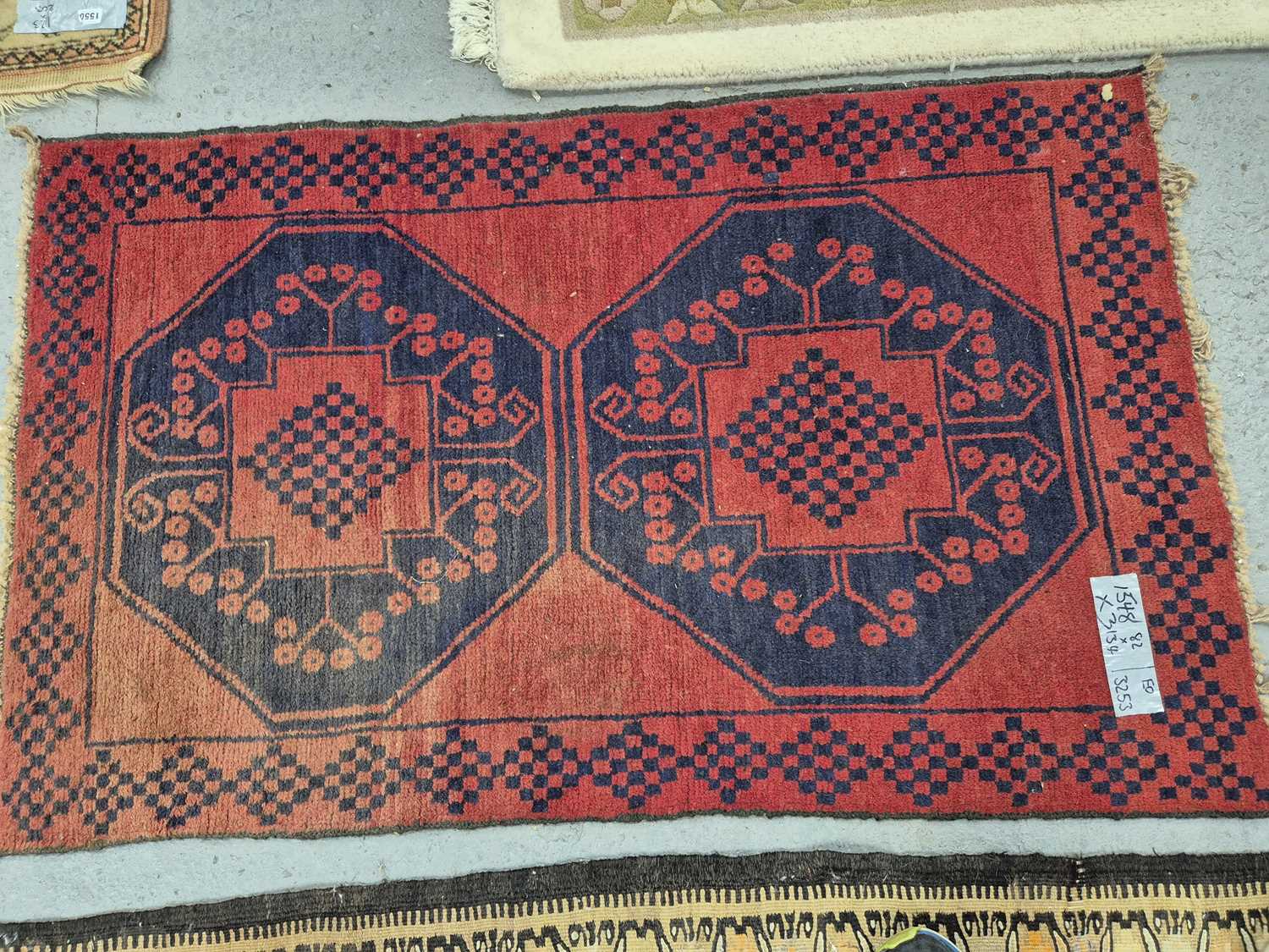 Lot 1548 - Three Afghan rugs largest 139 x 89 cm (3)
