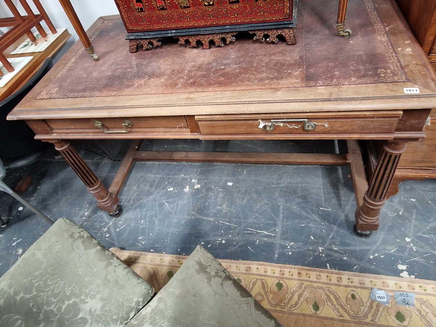 Lot 1013 - A 19th century mahogany writing desk with...