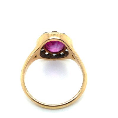 Lot 26 - An antique ruby and old cut diamond cluster...