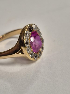 Lot 26 - An antique ruby and old cut diamond cluster...
