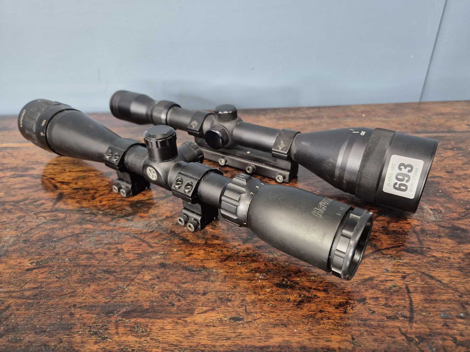Lot 693 - A Tasco 3-9 x 50 telescopic sight with mount...
