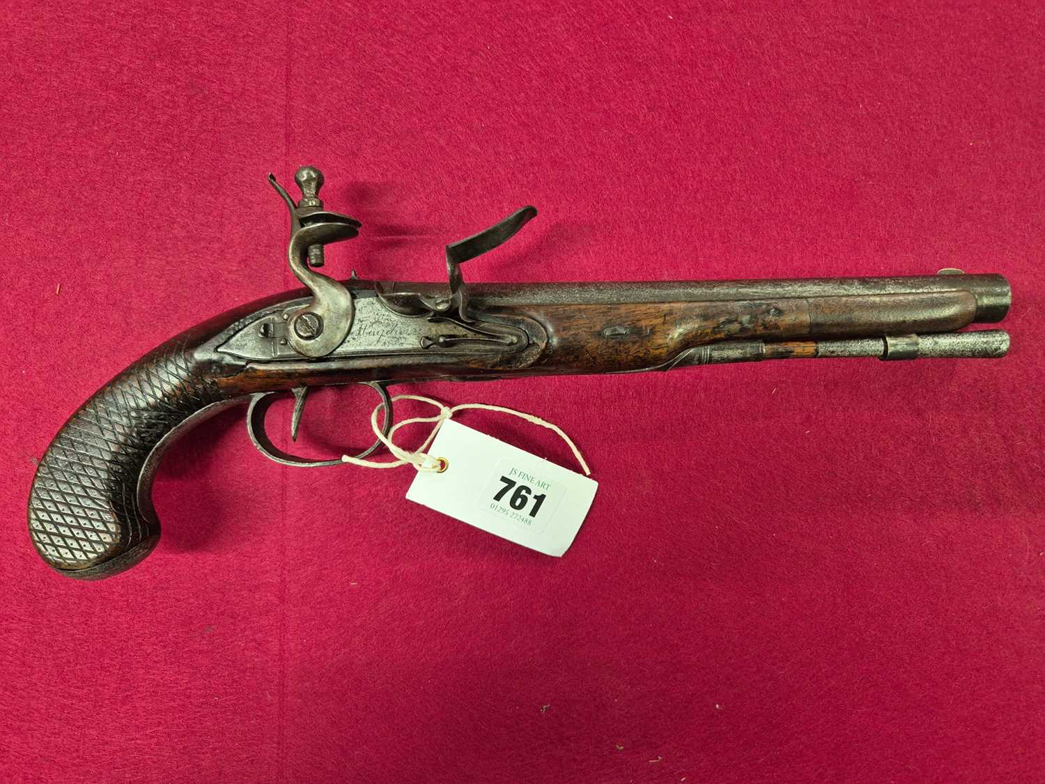Lot 761 - An 18th-century flintlock duelling pistol by...