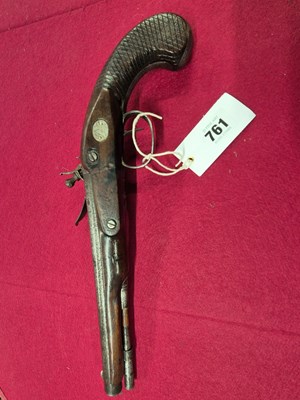Lot 761 - An 18th-century flintlock duelling pistol by...