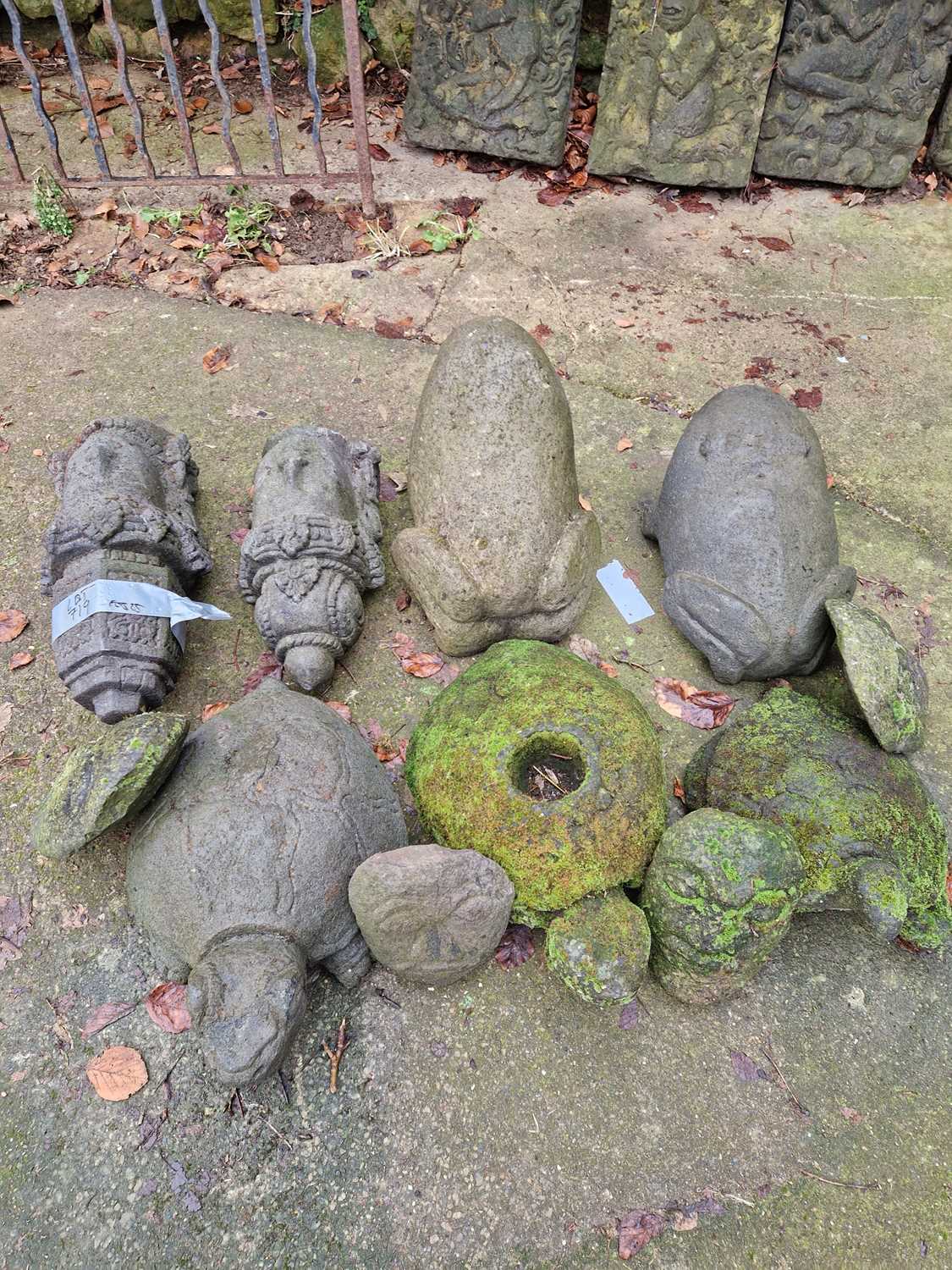 Lot 719 - A group of various weathered stoneware figures...