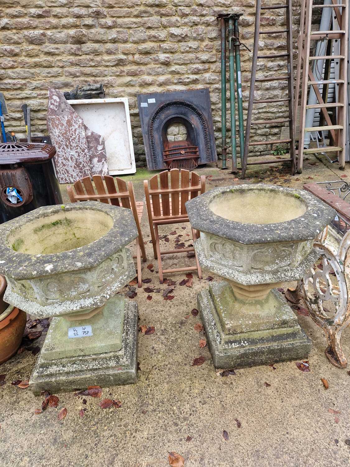 Lot 737 - A pair of vintage, gothic-inspired, font-form,...