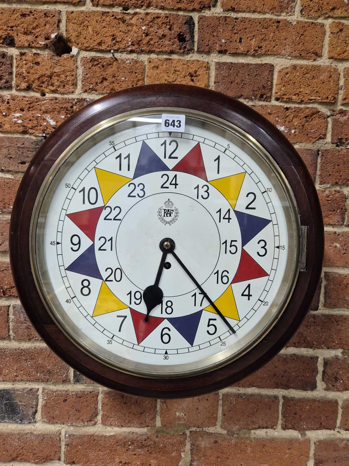 Lot 643 - A Rare RAF operations room Sector clock with...