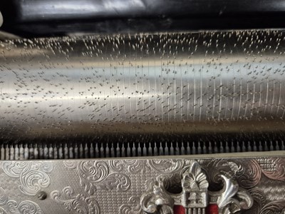 Lot 651 - A 19th century Lever wound cylinder music box...