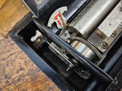Lot 651 - A 19th century Lever wound cylinder music box...
