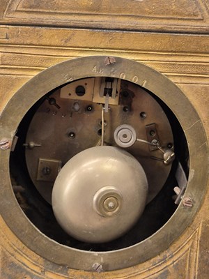Lot 654 - A Victorian gilt brass Mantle clock with Inset...