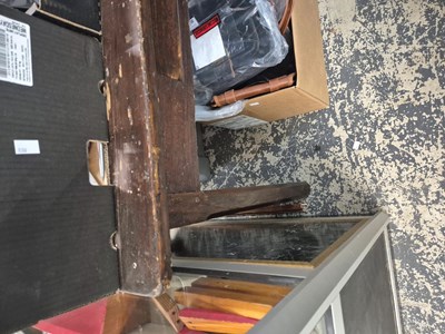 Lot 2134 - A stained pine two drawer kitchen table