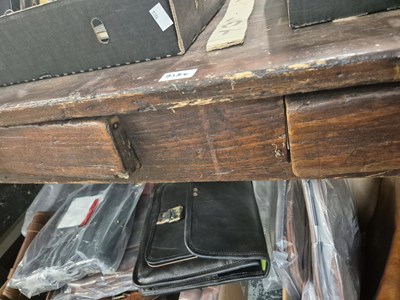 Lot 2134 - A stained pine two drawer kitchen table