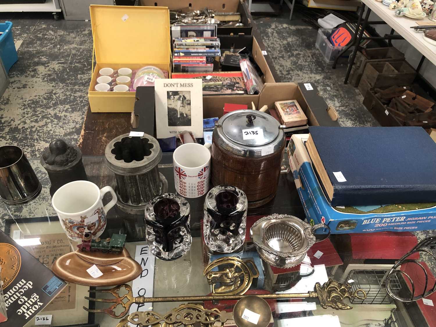 Lot 2135 - Pewter moulds, Blue Peter jigsaw puzzles,...