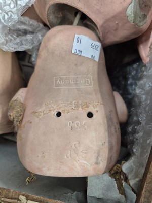 Lot 2144 - Three German bisque doll's heads with body...