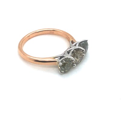 Lot 54 - An 18ct rose and white gold hallmarked diamond...